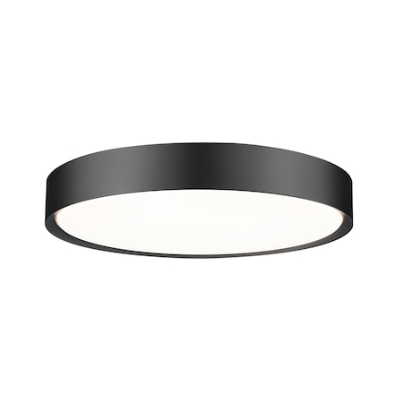 Z-Lite Kawan 1 Light Flush Mount, 20in. W x 5.25in. L, Matte Black 1014F20-MB-LED